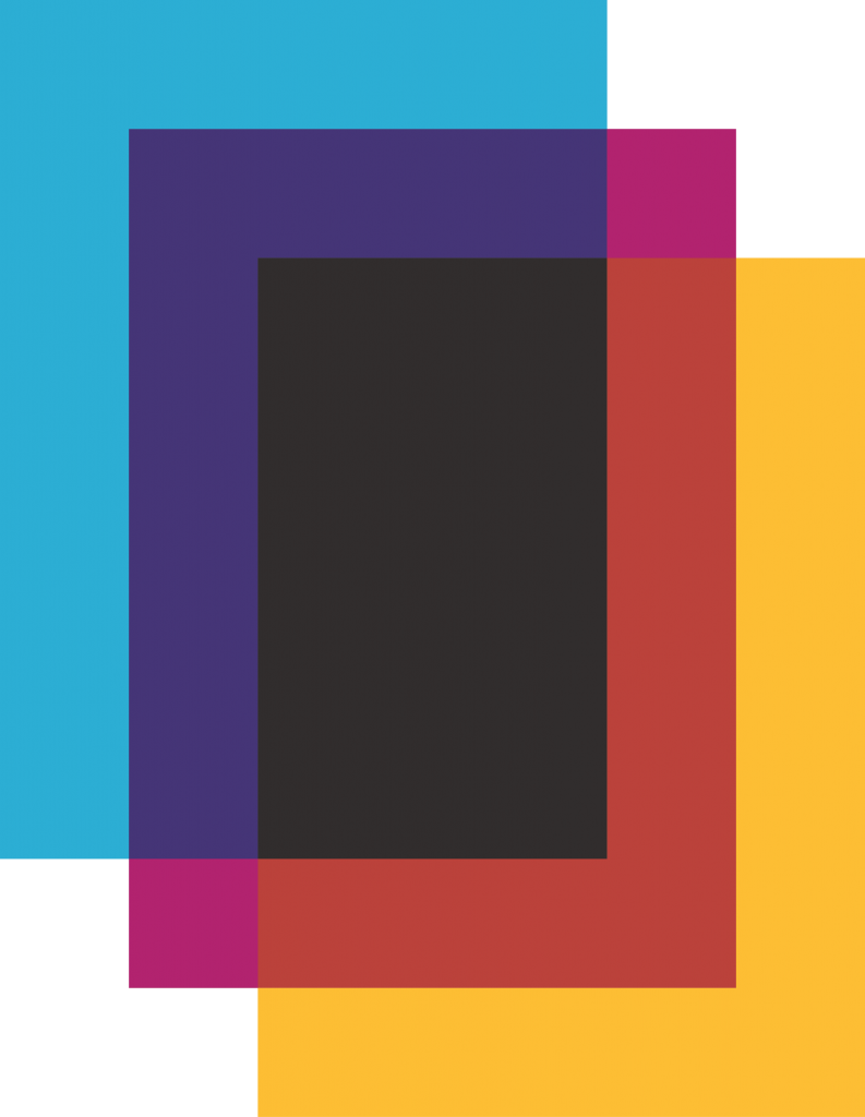 The MSK self-referral logo, three overlapping rectangles in blue, red and yellow
